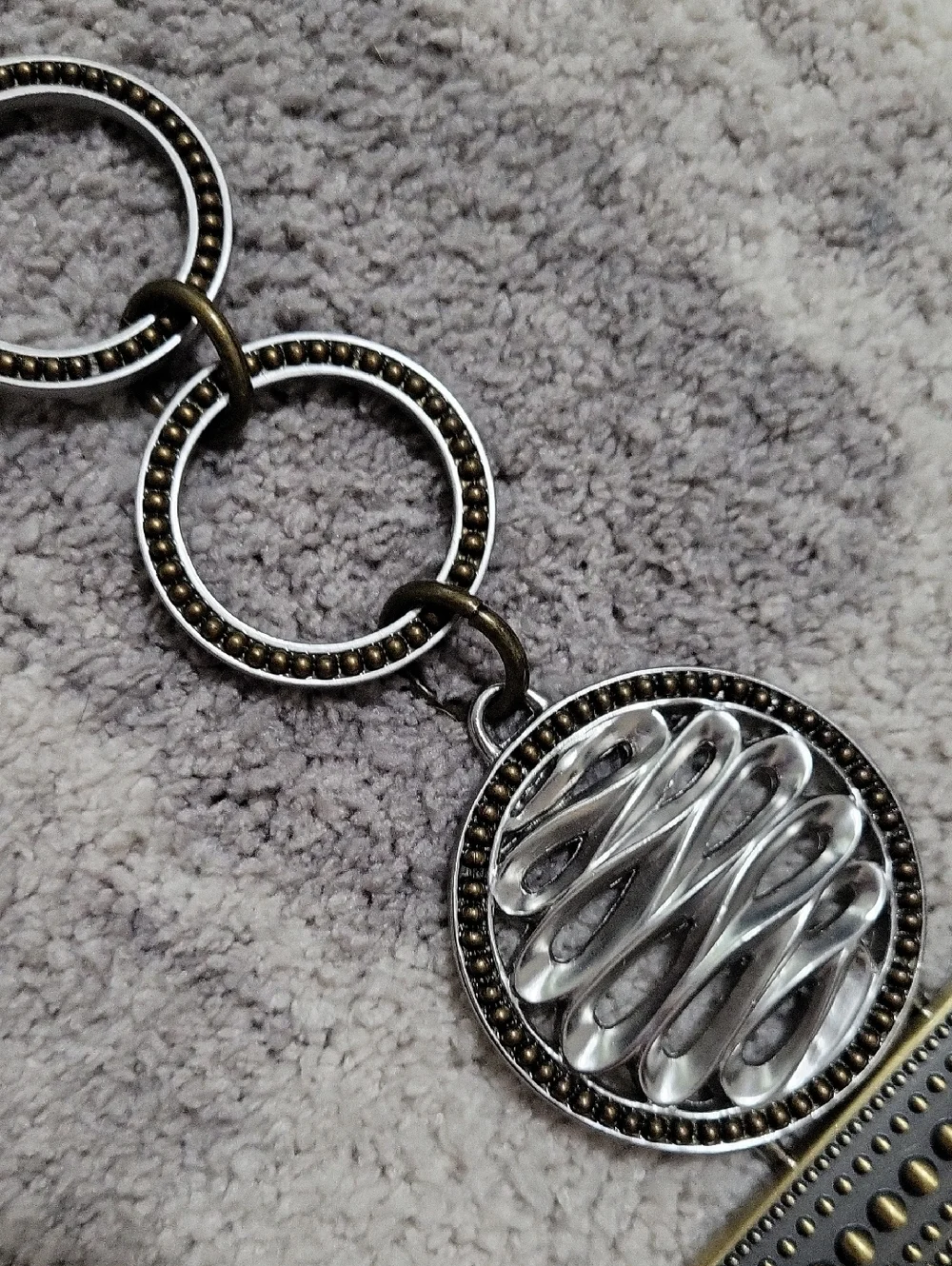 Chico's Metal Concho Medallian Chain Link Belt